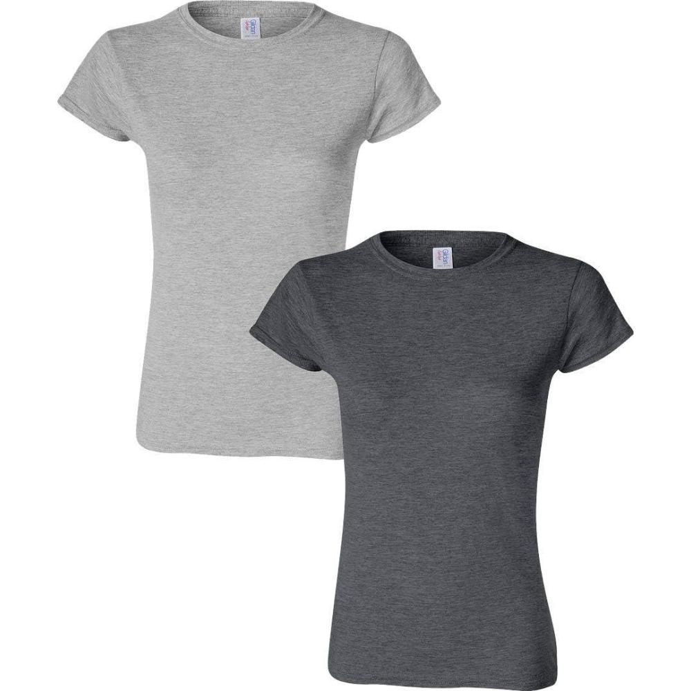 imageGildan Womens Softstyle Cotton TShirt Style G64000l MultipackSportgraydarkheather