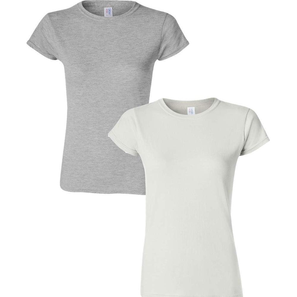 imageGildan Womens Softstyle Cotton TShirt Style G64000l MultipackSportgraywhite