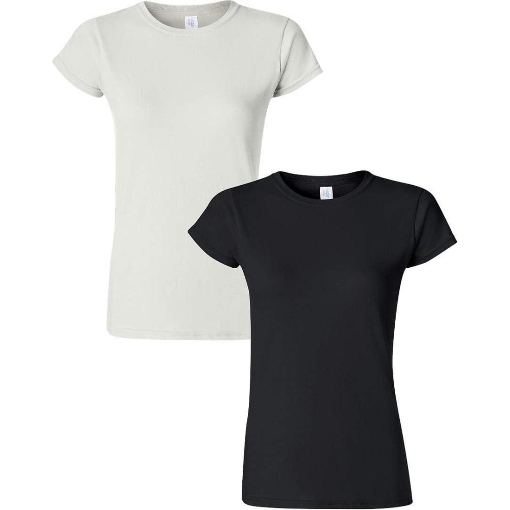 imageGildan Womens Softstyle Cotton TShirt Style G64000l MultipackWhiteblack
