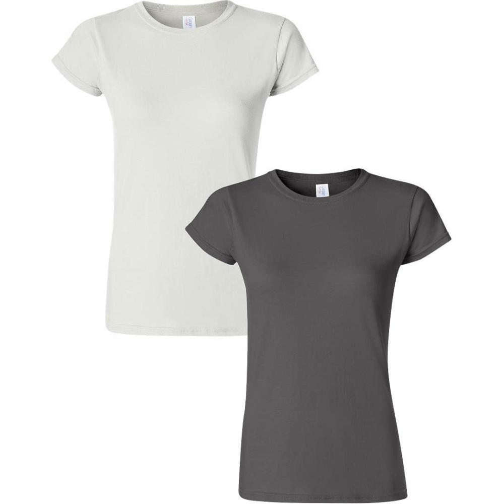 imageGildan Womens Softstyle Cotton TShirt Style G64000l MultipackWhitecharcoal