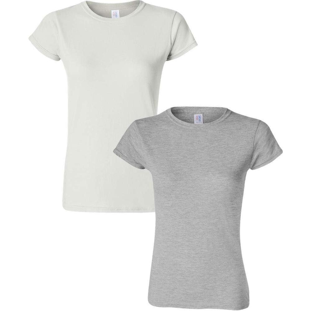 imageGildan Womens Softstyle Cotton TShirt Style G64000l MultipackWhitesportgray