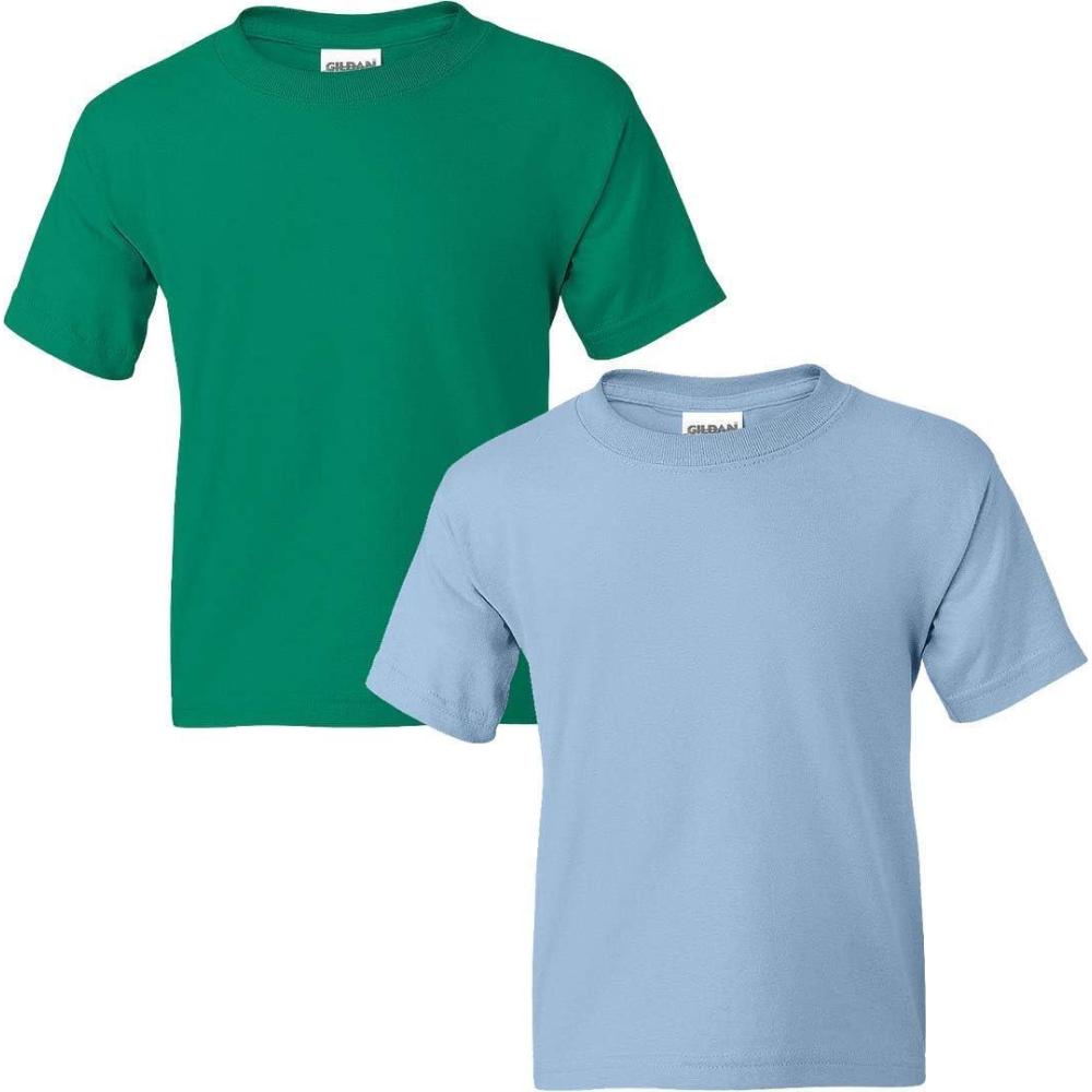 imageGildan Youth DryBlend TShirt Style G8000B 2Pack1 Kelly Green 1 Light Blue