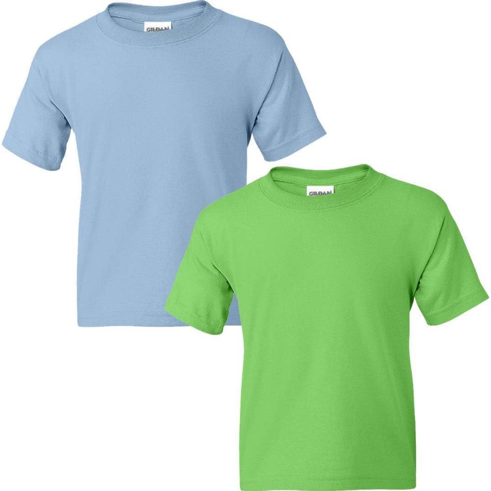 imageGildan Youth DryBlend TShirt Style G8000B 2Pack1 Light Blue  1 Lime