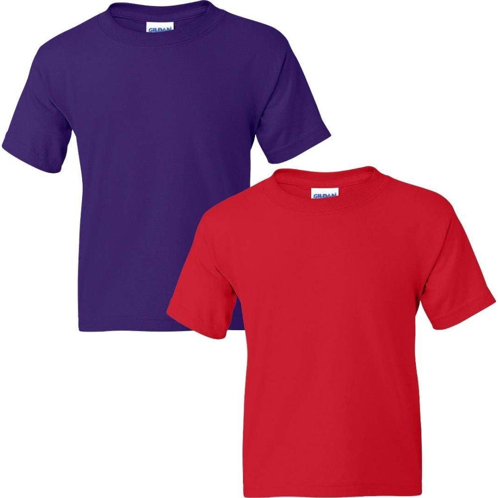 imageGildan Youth DryBlend TShirt Style G8000B 2Pack1 Purple 1 Red