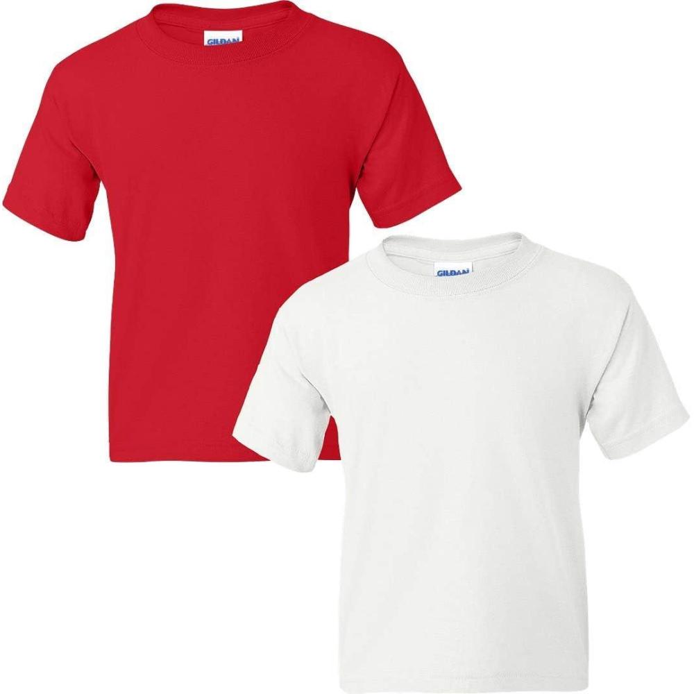 imageGildan Youth DryBlend TShirt Style G8000B 2Pack1 White  1 Red