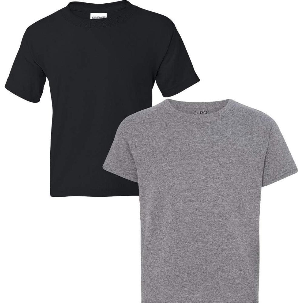 imageGildan Youth DryBlend TShirt Style G8000B 2PackBlackgraphite Heather