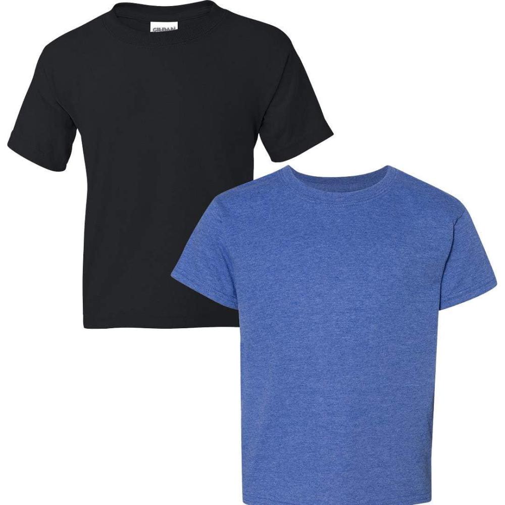 imageGildan Youth DryBlend TShirt Style G8000B 2PackBlackhthr Sport Royal