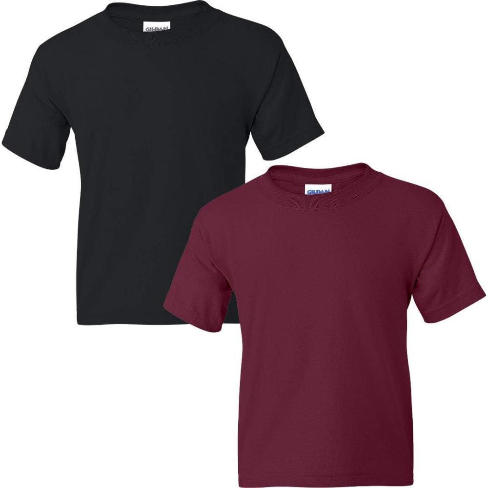 imageGildan Youth DryBlend TShirt Style G8000B 2PackBlackmaroon