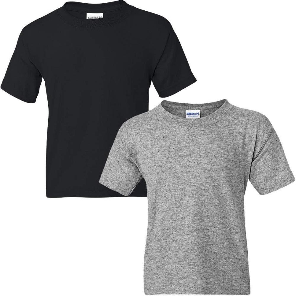 imageGildan Youth DryBlend TShirt Style G8000B 2PackBlacksport Grey