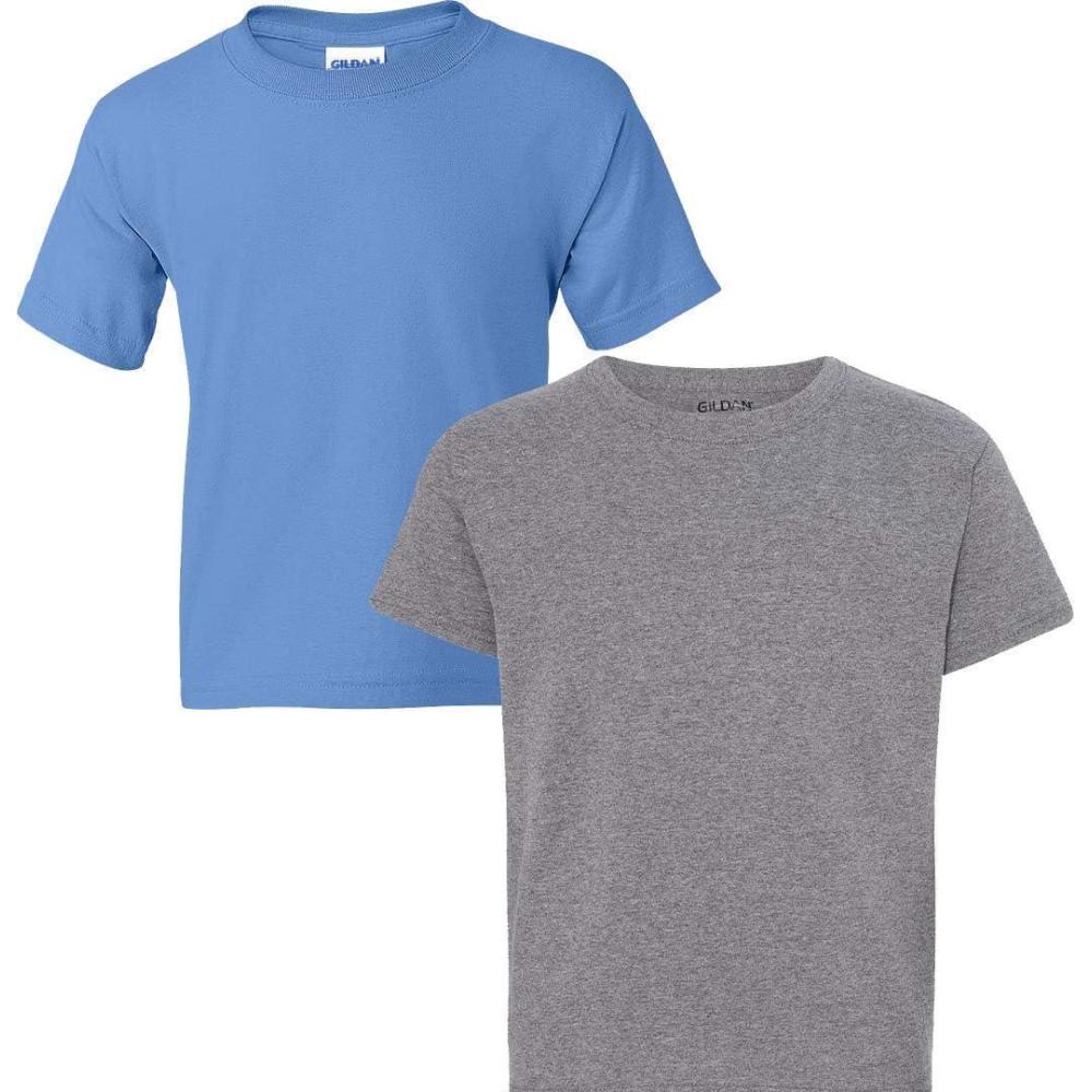 imageGildan Youth DryBlend TShirt Style G8000B 2PackCarolina Bluegraphite Heather