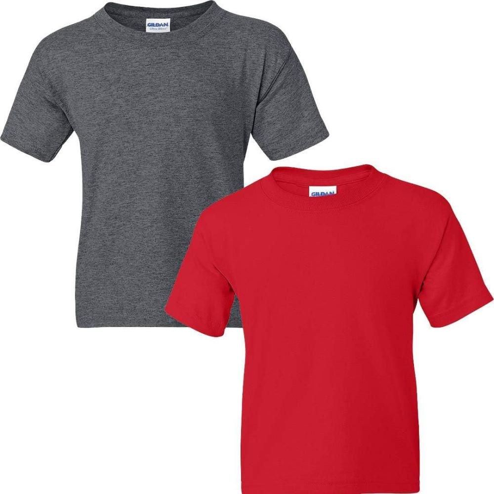 imageGildan Youth DryBlend TShirt Style G8000B 2PackDark Heatherred