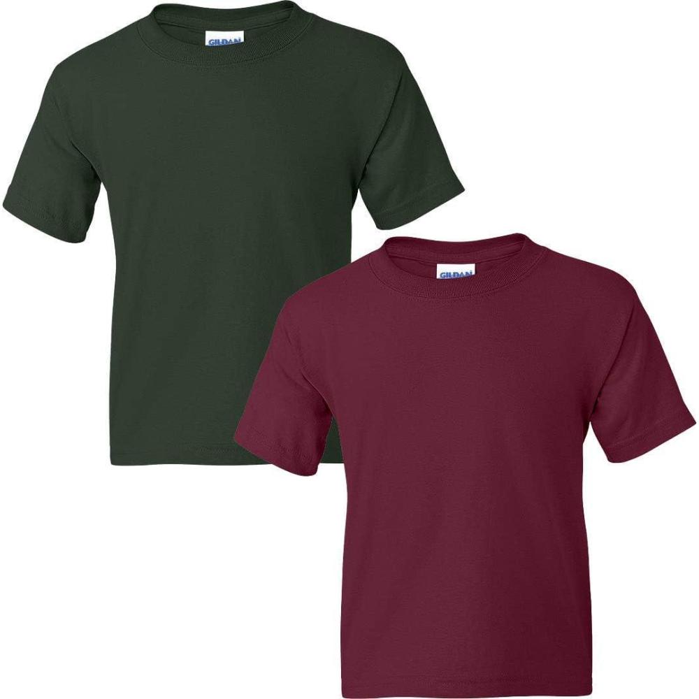 imageGildan Youth DryBlend TShirt Style G8000B 2PackForest Greenmaroon