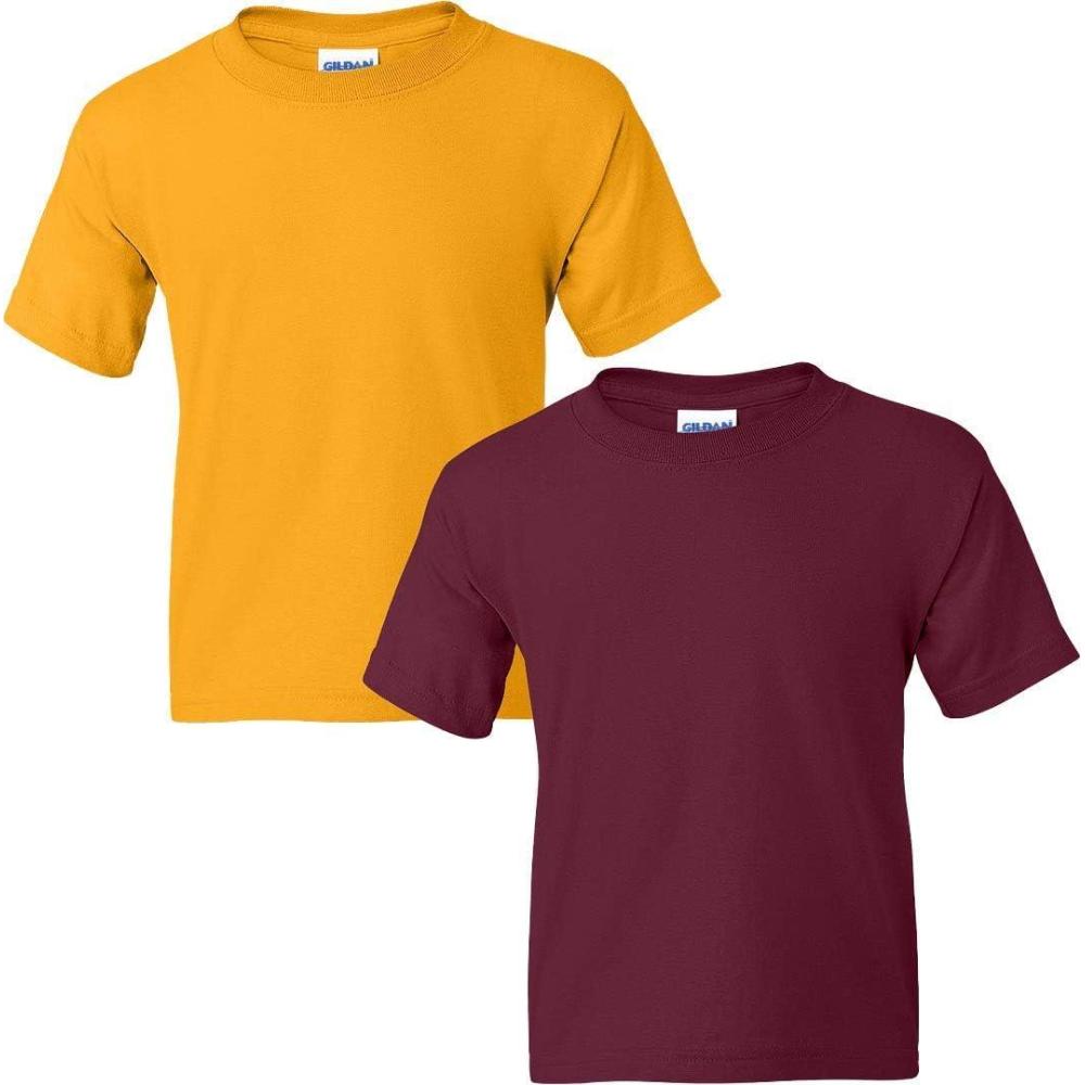 imageGildan Youth DryBlend TShirt Style G8000B 2PackGoldmaroon