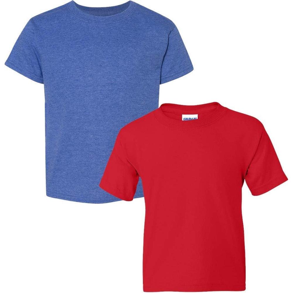 imageGildan Youth DryBlend TShirt Style G8000B 2PackHthr Sport Royalred