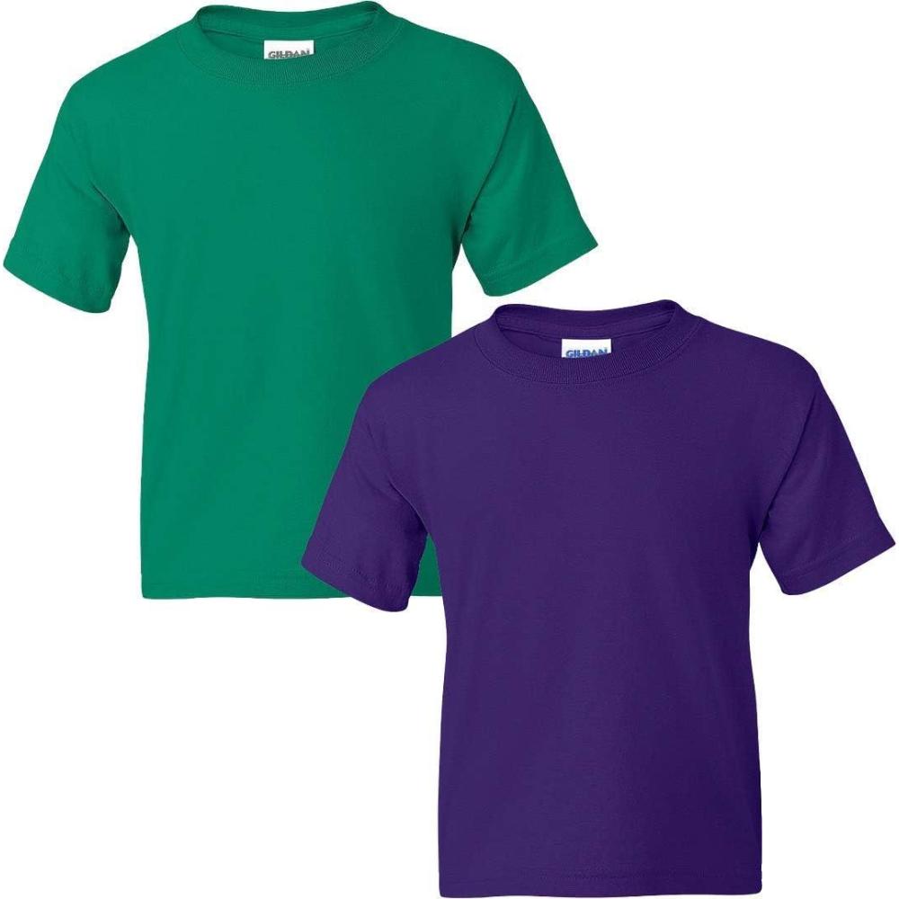 imageGildan Youth DryBlend TShirt Style G8000B 2PackKelly Greenpurple