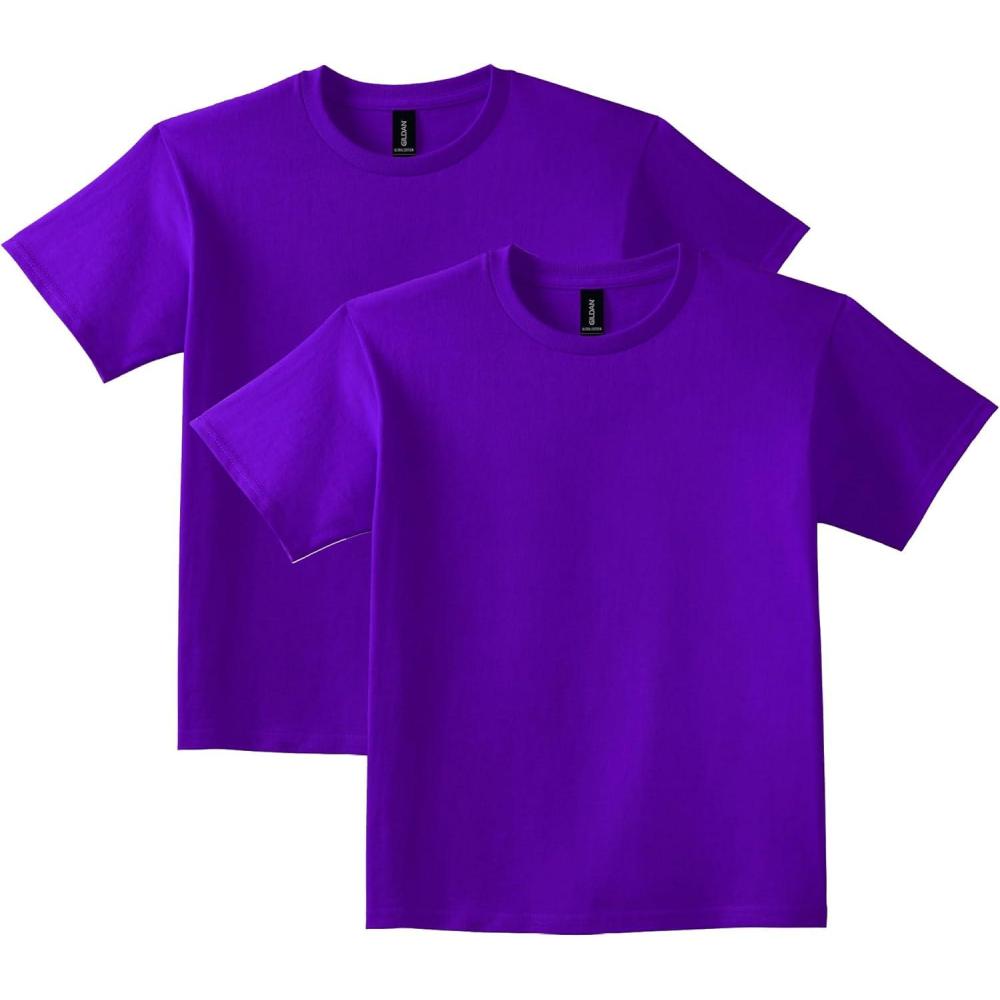 imageGildan Youth Ultra Cotton TShirt Style G2000B MultipackPurple 2pack