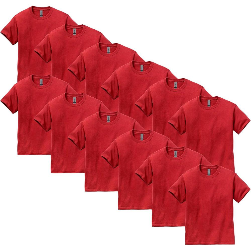 imageGildan Youth Ultra Cotton TShirt Style G2000B MultipackRed 12pack