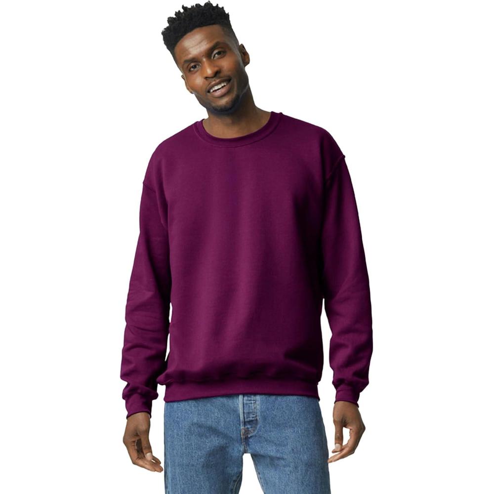 imageGildan unisexadult Fleece Crewneck Sweatshirt Style G18000 MultipackMaroon 1pack