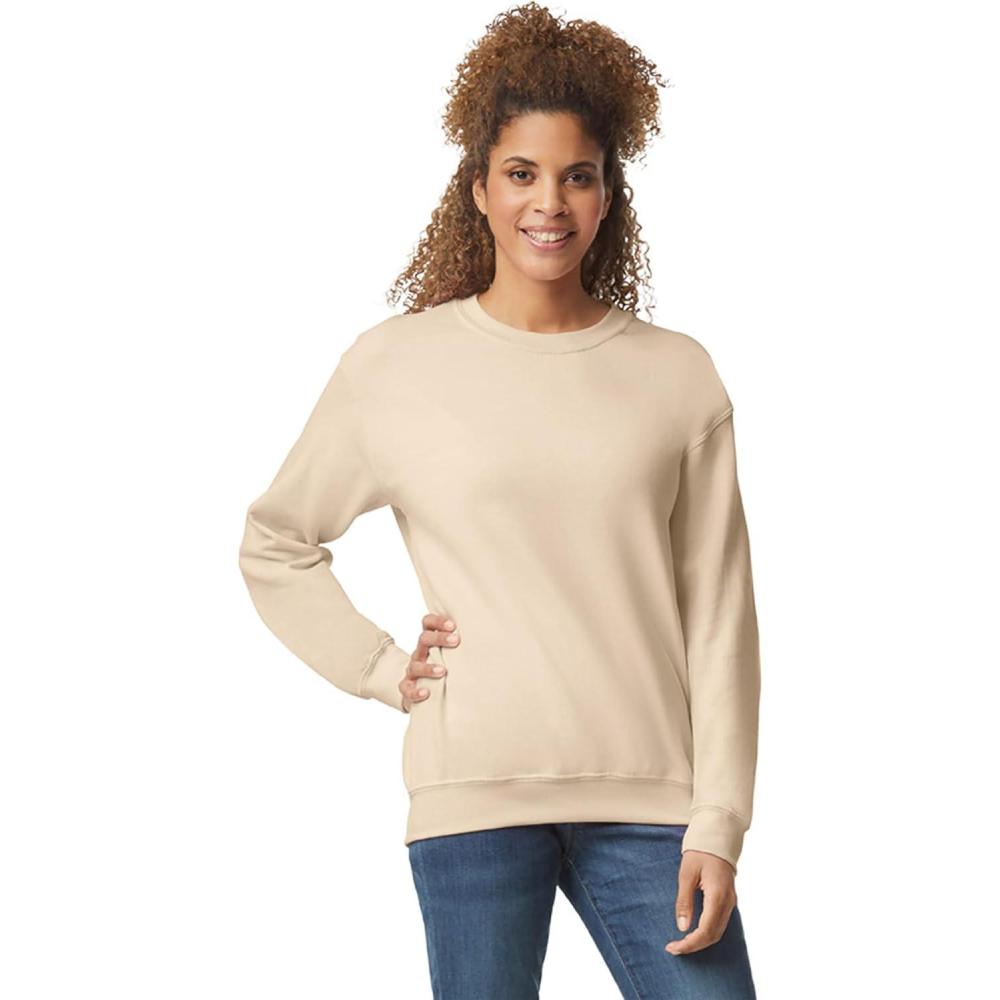 imageGildan unisexadult Fleece Crewneck Sweatshirt Style G18000 MultipackSand 1pack