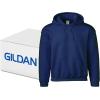 Gildan Adult Fleece Hoodie Sweatshirt, Style G18500, Multipack(Navy – Case of 24)