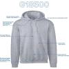 Gildan Adult Fleece Hoodie Sweatshirt, Style G18500, Multipack(Sport Grey (2-pack))