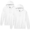 Gildan Adult Fleece Hoodie Sweatshirt, Style G18500, Multipack(White (2-pack))