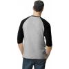 Gildan Adult Heavy Cotton 3/4 Raglan T-Shirt, Style G5700, 2-Pack(Sport Grey/Black)