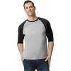 Gildan Adult Heavy Cotton 3/4 Raglan T-Shirt, Style G5700, 2-Pack(Sport Grey/Black)