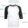 Gildan Adult Heavy Cotton 3/4 Raglan T-Shirt, Style G5700, 2-Pack(White/Black)