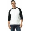 Gildan Adult Heavy Cotton 3/4 Raglan T-Shirt, Style G5700, 2-Pack(White/Black)