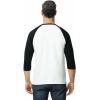 Gildan Adult Heavy Cotton 3/4 Raglan T-Shirt, Style G5700, 2-Pack(White/Black)