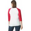 Gildan Adult Heavy Cotton 3/4 Raglan T-Shirt, Style G5700, 2-Pack(White/Red)