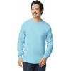 Gildan Adult Ultra Cotton Long Sleeve T-Shirt, Style G2400, Multipack(Light Blue (2-pack))