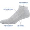 Gildan Men’s Active Cotton Low Cut Socks (10-Pairs)(Grey Heather)