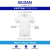 Gildan Mens Cotton Stretch T-Shirts, Multipack(White/Black Soot/Grey Flannel (V-neck 3-pack))