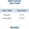 Gildan Men’s Polyester Half Cushion Mid-Crew Socks, 12-pack(Black)