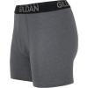 Gildan Men’s Underwear Cotton Stretch Boxer Briefs, Multipack(Hthr Dark Grey/Hthr Navy/Shapes/Blue (5-pack  Regular Leg))