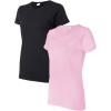 Gildan Women’s Heavy Cotton T-Shirt, Style G5000L, 2-Pack((1) Black + (1) Light Pink)