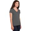 Gildan Women’s Heavy Cotton V-Neck T-Shirt, 2-Pack(Azalea-charcoal)
