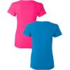 Gildan Womens Softstyle Cotton T-Shirt, Style G64000l, Multipack((1) Heliconia + (1) Sapphire)