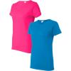 Gildan Womens Softstyle Cotton T-Shirt, Style G64000l, Multipack((1) Heliconia + (1) Sapphire)