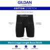 Gildan mens Cotton Stretch Boxer Brief, Multipack(Heather Dark Grey/Green Midnight/Blk (4-pack  Long Leg))