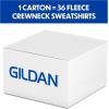 Gildan unisex-adult Fleece Crewneck Sweatshirt, Style G18000, Multipack(Forest Green (36-pack))