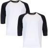 Gildan Adult Heavy Cotton 3/4 Raglan T-Shirt, Style G5700, 2-Pack(White/Black)