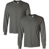 Gildan Adult Heavy Cotton Long Sleeve T-Shirt, Style G5400, 2-Pack(Charcoal)