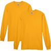 Gildan Adult Heavy Cotton Long Sleeve T-Shirt, Style G5400, 2-Pack(Gold)