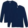 Gildan Adult Heavy Cotton Long Sleeve T-Shirt, Style G5400, 2-Pack(Navy)