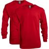 Gildan Adult Heavy Cotton Long Sleeve T-Shirt, Style G5400, 2-Pack(Red)