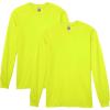 Gildan Adult Heavy Cotton Long Sleeve T-Shirt, Style G5400, 2-Pack(Safety Green)