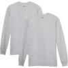 Gildan Adult Heavy Cotton Long Sleeve T-Shirt, Style G5400, 2-Pack(Sport Grey)